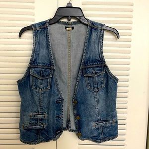 J.Crew Blue Denim Vest Sz 10